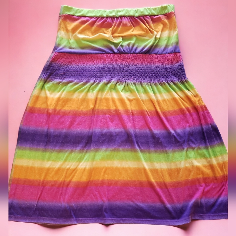 Rainbow Tie Dye Bandeau Dress 3X